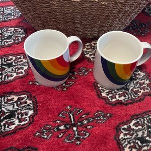 2 vintage rainbow mugs
